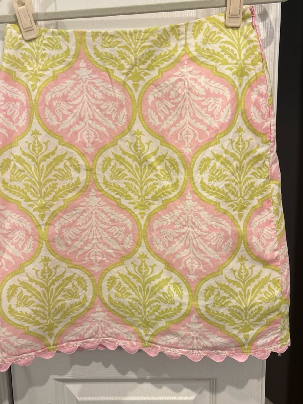 Sixth Alice Pink and Light Green Damask Mini Skirt